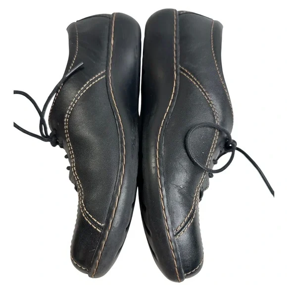 Clarks Collection Black Leather Lace Up Comfort Shoes Women's 9M boho casual - Picture 3 of 8